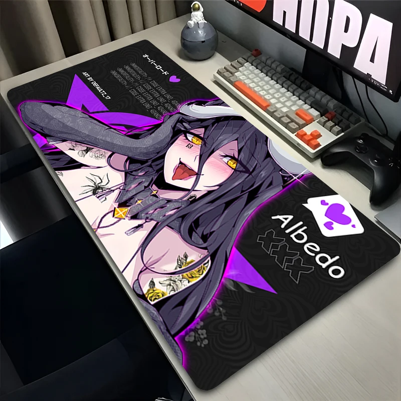 Mouse Pad Cute Anime Keyboard Pad Gamer Home Computer HD Mousepad O-overlord Albedo Office Desk Mat MousePad Large Desktop Decor