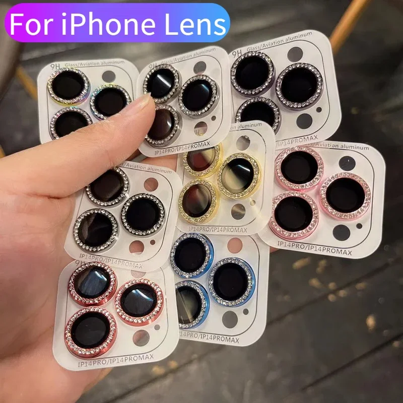 Luxury Pretty Shine Diamond Camera Lens Protector Case For IPhone 15 16  Pro Max Glitter Lens Glass Camera Cover Girl