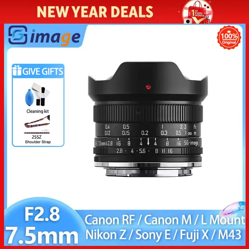 Immagine SG 7.5mm F2.8 Obiettivo grandangolare Fisheye manuale per Sony E Nikon Z Canon EOS R RF EOS M Sigma Leica L Olympus M43 Fuji X
