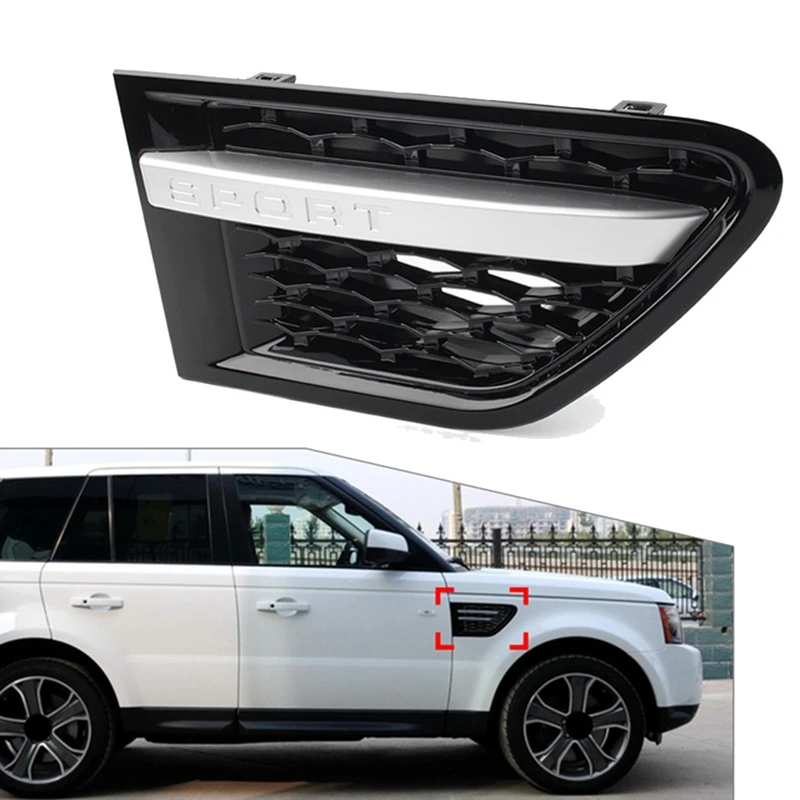 1Pair Front Side Fender Air Vent Grille Chrome For Land Rover Range Rover Sport 2005-2009 Mesh Vent Air Flow Intake