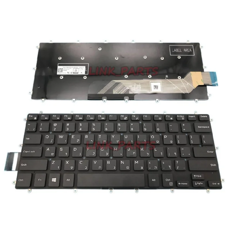 Nuevo teclado hebreo para Dell Inspiron 14 Gaming 7467 7466, teclado de repuesto para ordenador portátil sin retroiluminación