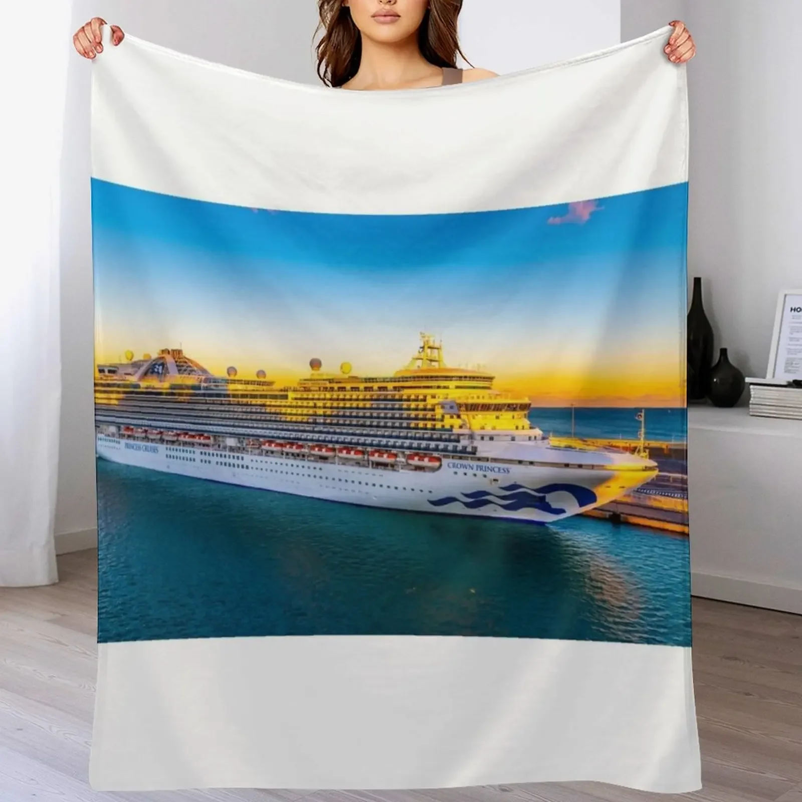 

Crown Princess Cruise Ship of Princess Cruises Cruise Line Throw Blanket Sofas Hairys Sofa Quilt Bed covers Blankets