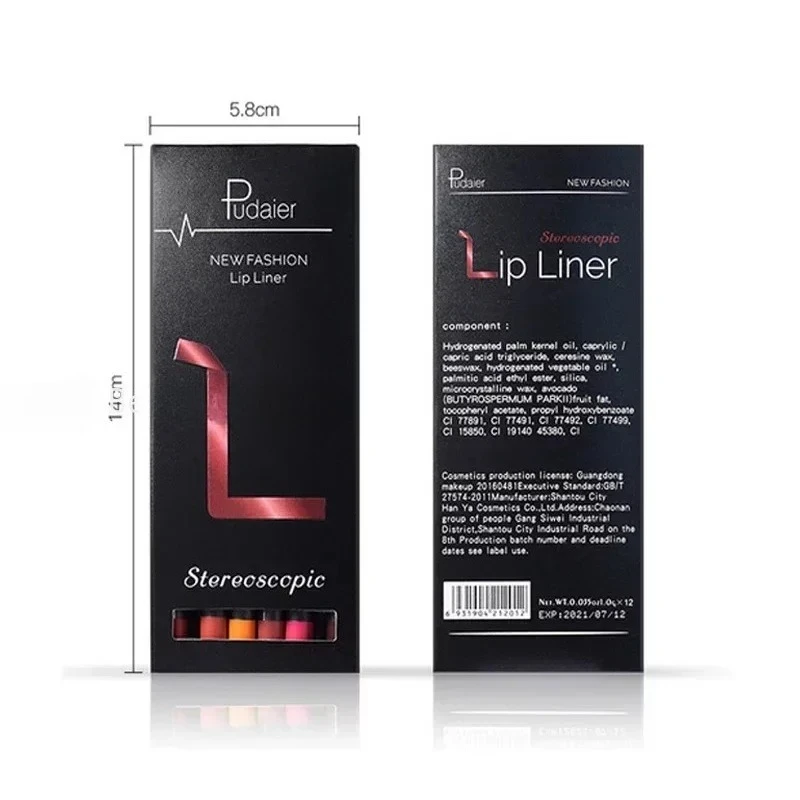 12 Pçs/set Lápis Delineador Labial À Prova D' Água Nu Matte Lipliner Hidratante Batom de Longa Duração Forro Canetas de Maquiagem Profissional