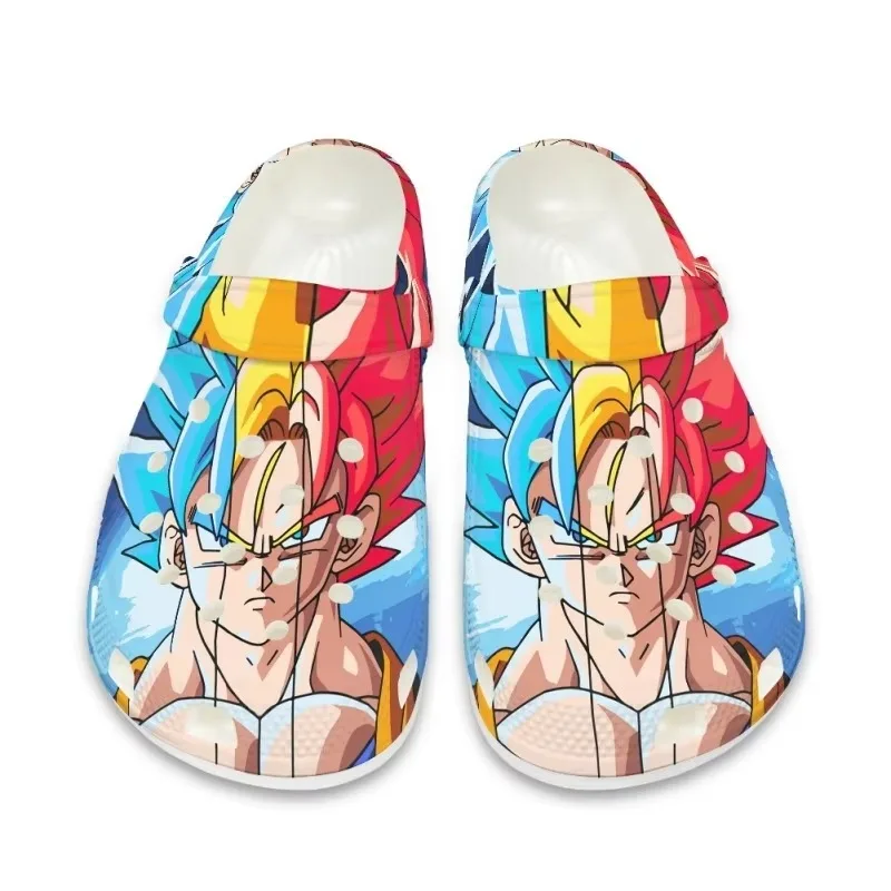 Сандалии унисекс в стиле аниме Dragon Ball, нескользящая пляжная обувь, тапочки из ЭВА на толстой танкетке с вентиляционными отверстиями для летнего подарка