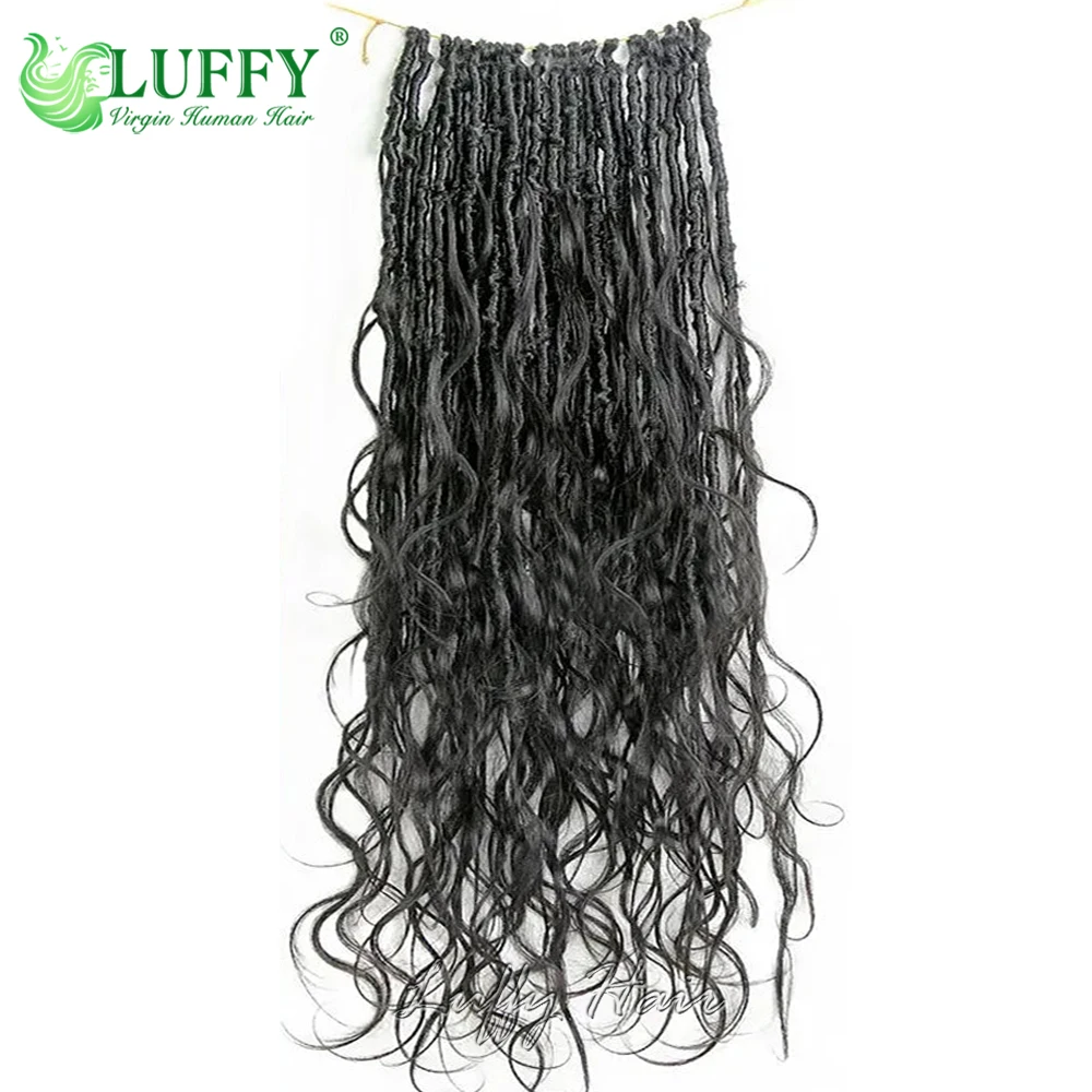 Body Wave Boho Locs Human Hair Krullen Pre Lused Haak Boho Locs Met Menselijk Haar Krullen Golvende Uiteinden Boho Dreadlocks Haarverlenging