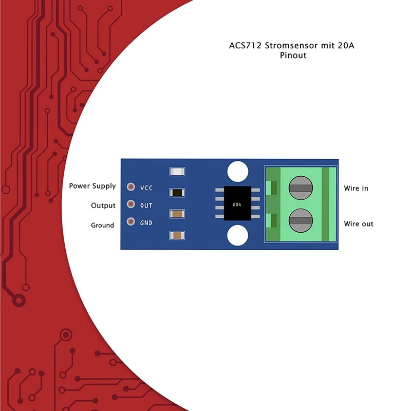 Atual Sensor Range Module, ACS712, 20A Amp, 5 pcs, compatível com Bascom