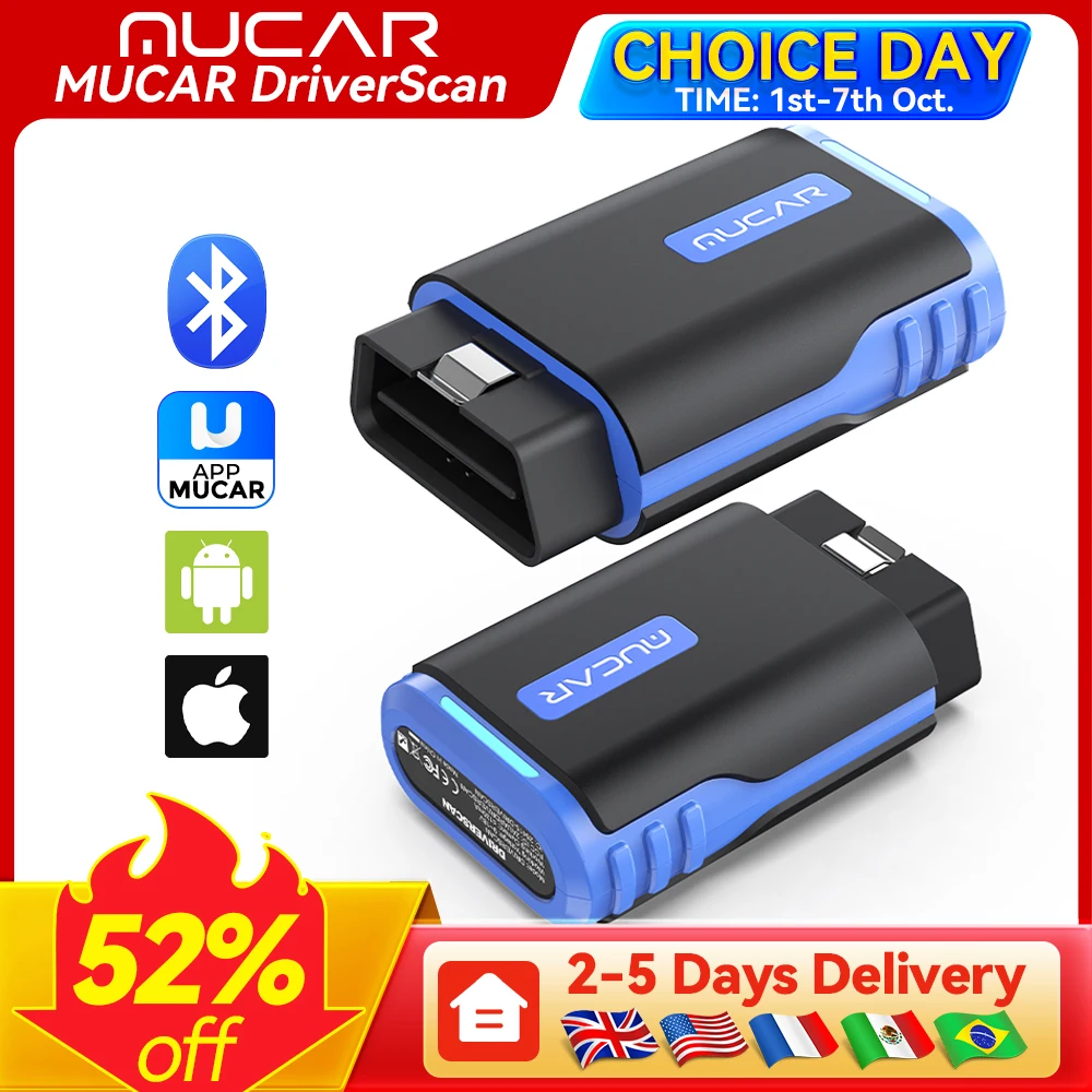 

MUCAR DriverScan OBD2 сканер Bluetooth автомобильный диагностический инструмент полная система диаграмма 15, двунаправленный сброс, 1 год, бесплатное обновление