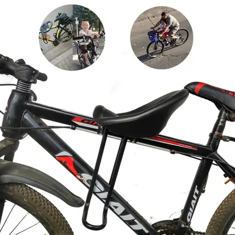전면 장착 어린이 mtb 자전거 좌석, 범용 산악 자전거 앞 좌석 매트, 어린이 아기 자전거 안전 의자 좌석 안장 캐리어