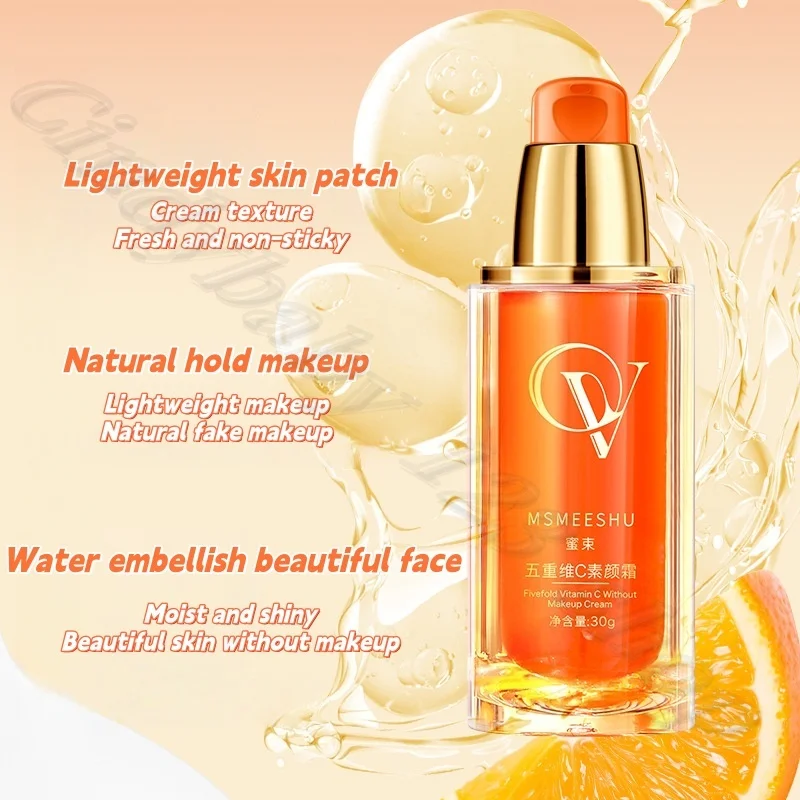 Honey Bundle Five-weight Vitamin C Plain Cream Moisturizing Waterproof Sweat-proof Natural Suit Lazy Isolation Cream 30g