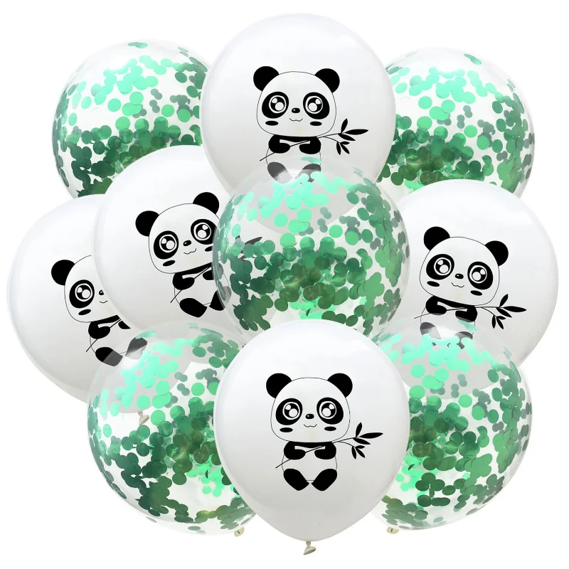 10/15pcs 12inch Panda Latex Balloon Bamboo Pattern Decoration Panda Theme Party Confetti Balloon Baby Shower Birthday Supplies