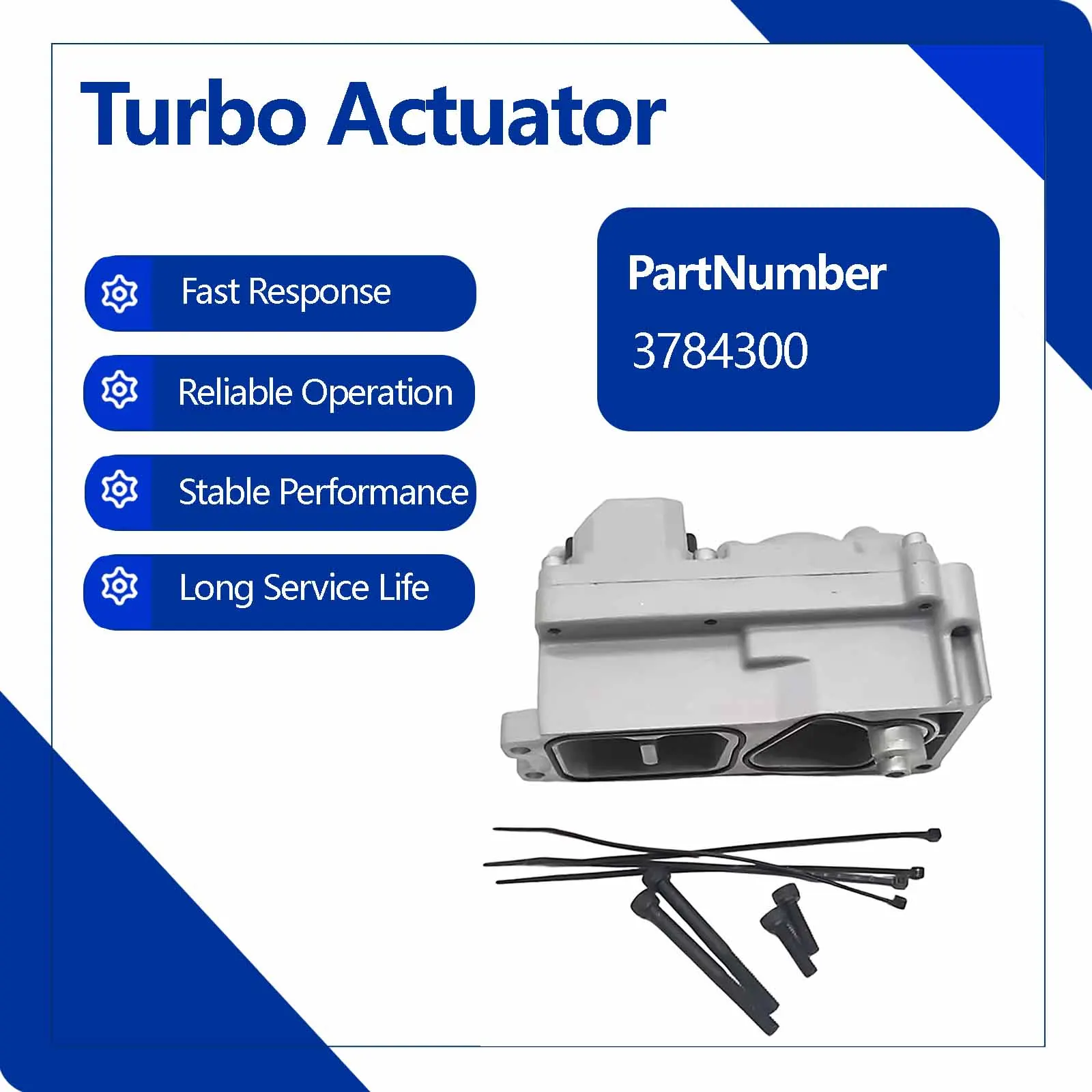 24V Turbo Eletronic Actuator PN-3784300 3789609 For Cummins Engine 8.9L ISL ISX15 (With cooling water holes) HE300 Series