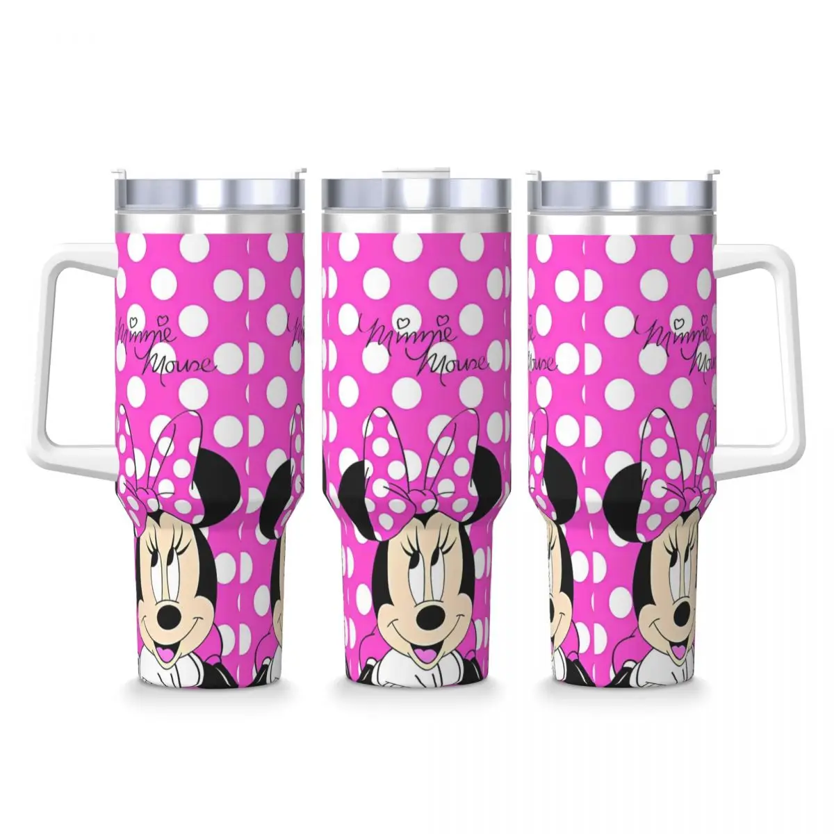 Vaso de acero inoxidable de Mickey Minnie Mouse, tazas de coche de dibujos animados, taza térmica grande, preservación del calor, botella de agua para bebidas frías