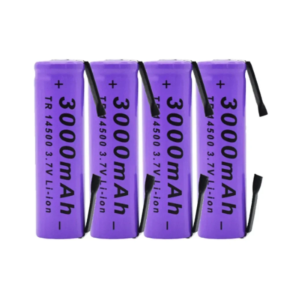 ICR 14500 3.7V 3000mAh Lithium Battery Rechargeable Batteries Welding Nickel Sheet Batteries For LED Flashlight Torch