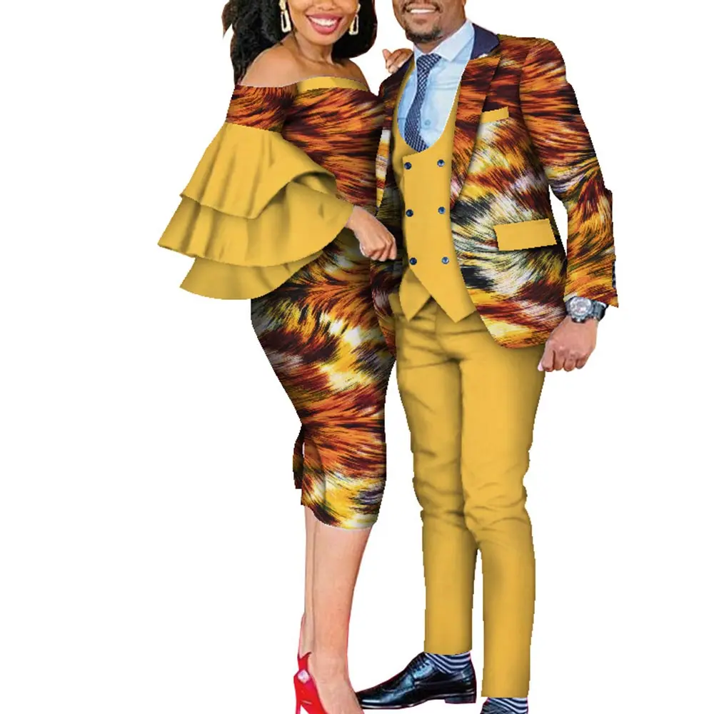 

Dashiki African Lovers Suit Party Clothing Husband and Wife Suit African Clothes for Couple Men and Women 2 Pieces Set Wyq677