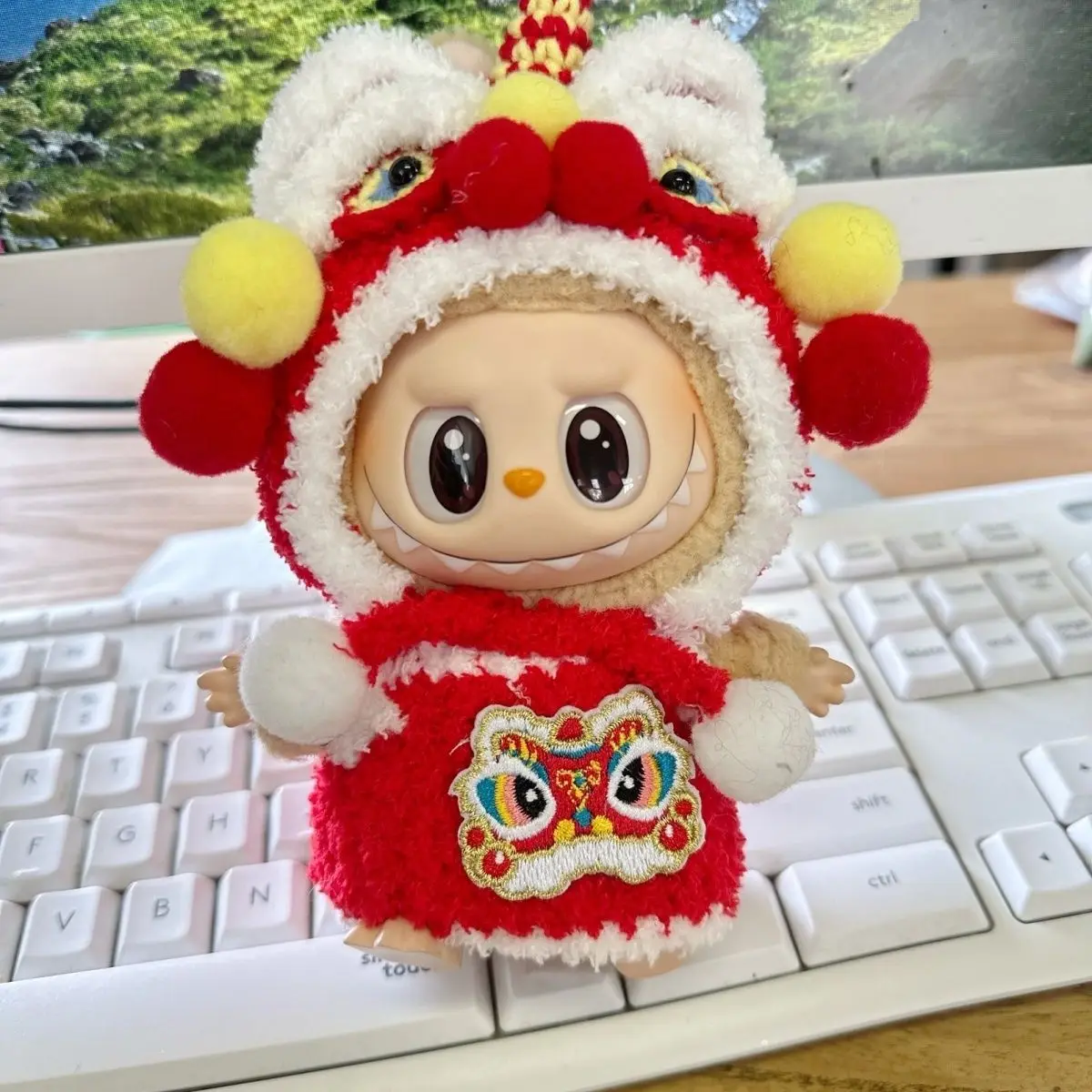 For 17cm Labubu Doll Clothes Labubu Clothes Ropa Labubu  Lion Awakening Set Handmade Weaving