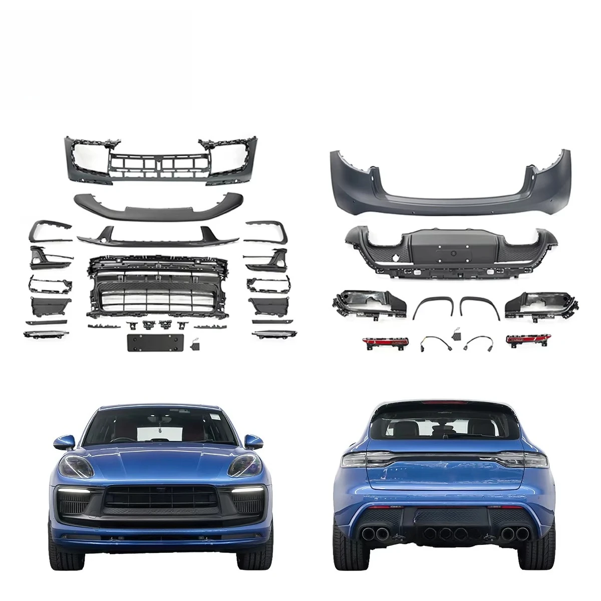 

STLF PINDUN PP Material Facelift for Macan 2014-2023 GTS Bodykit Front/Rear Bumper Headlights Taillights Bolt-On Universal