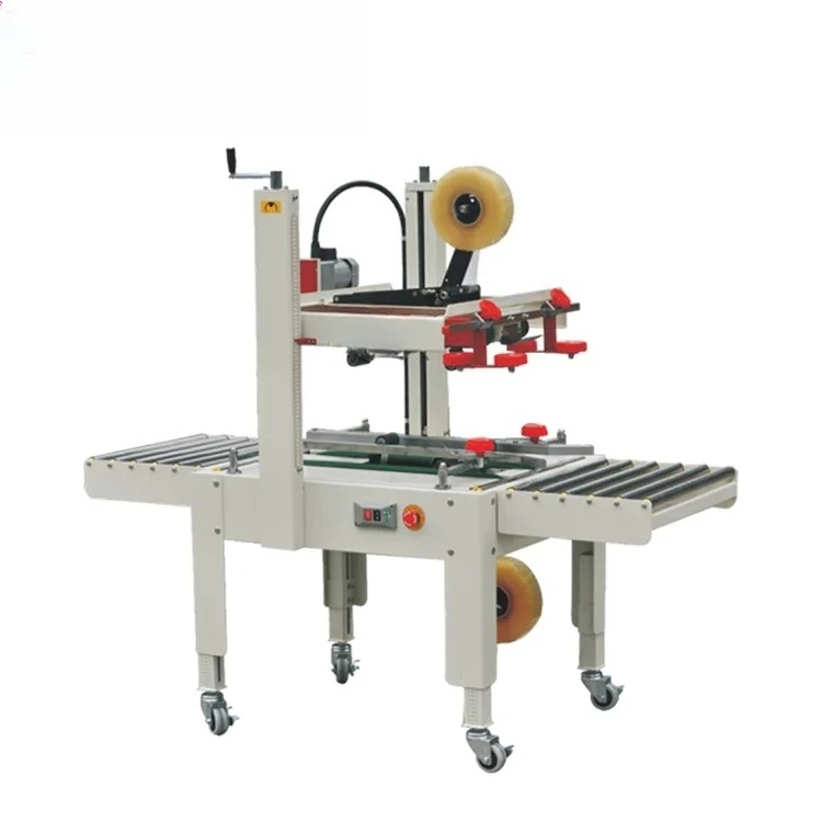 FXJ6050 Semi Automatic Carton Box Taping Sealer Machine Adjustable Width Case Sealing Equipment For Warehouse Daily Goods