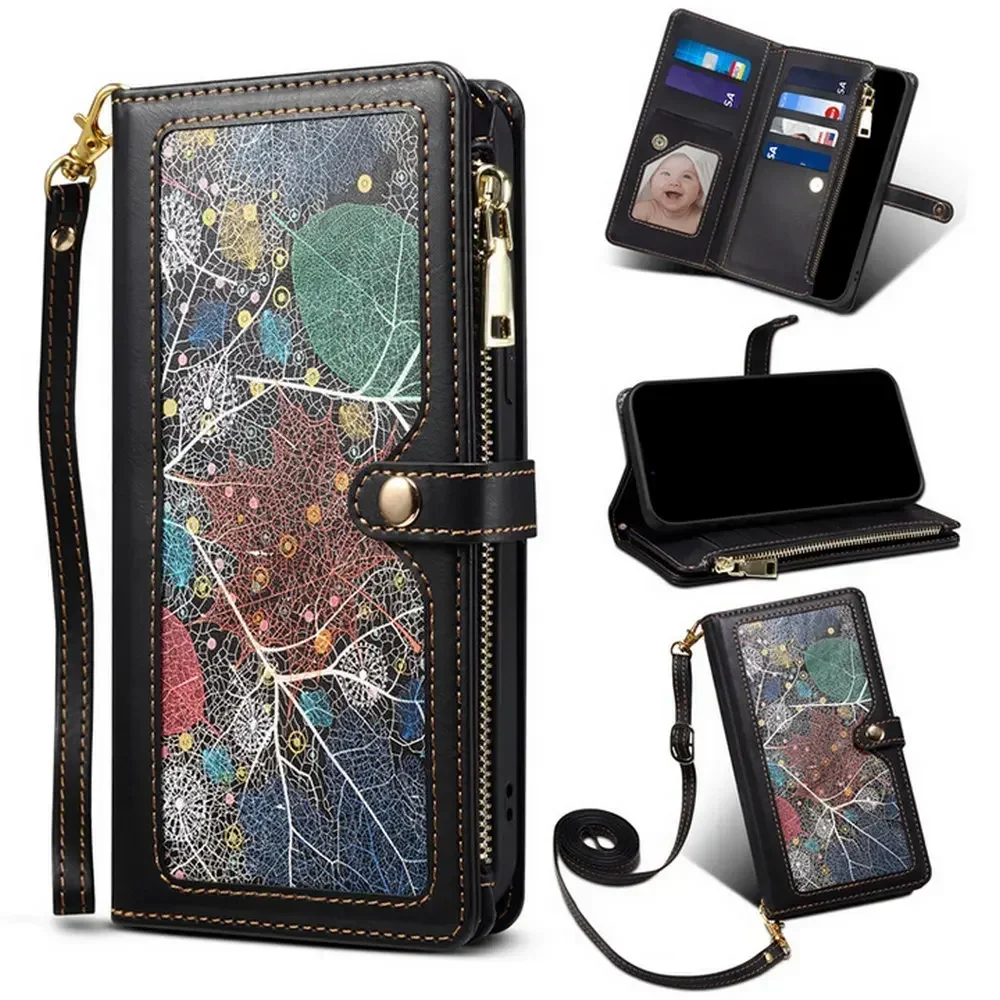 Nova 12i 12s 11i Crossbody RFID Leather Flip Case For Huawei Nova 12 Lite Zipper Wallet Cover Nova 5T 10 13 Pro 9 11 12 SE Funda