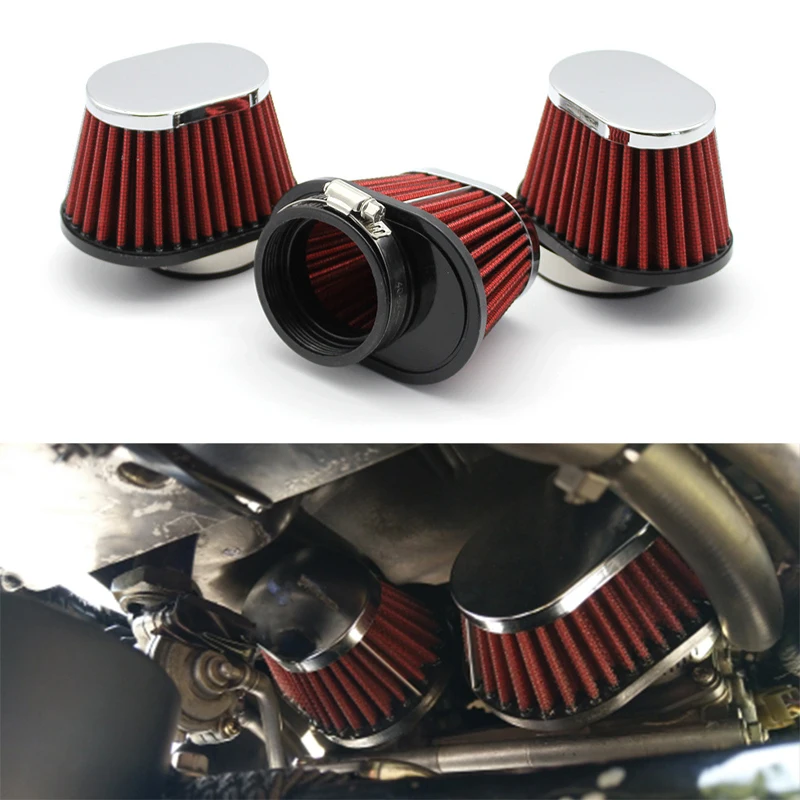 

51/55/60mm Universal High Flow Air Filter- Mushroom Head Intake Cleaner for Car Motorcycle Exhaust Filtration Modification Parts