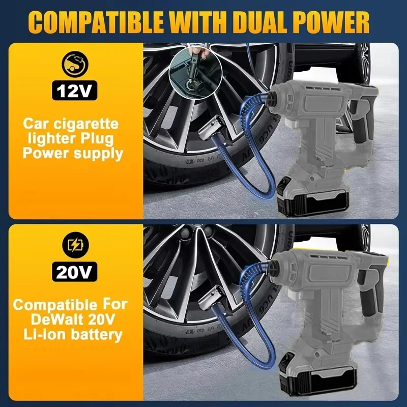 

Electric Air Pump for Makita/Milwaukee/Dewalt 18V Battery with Digital Display, Portable Car-Mounted Electric Air Pump Tool