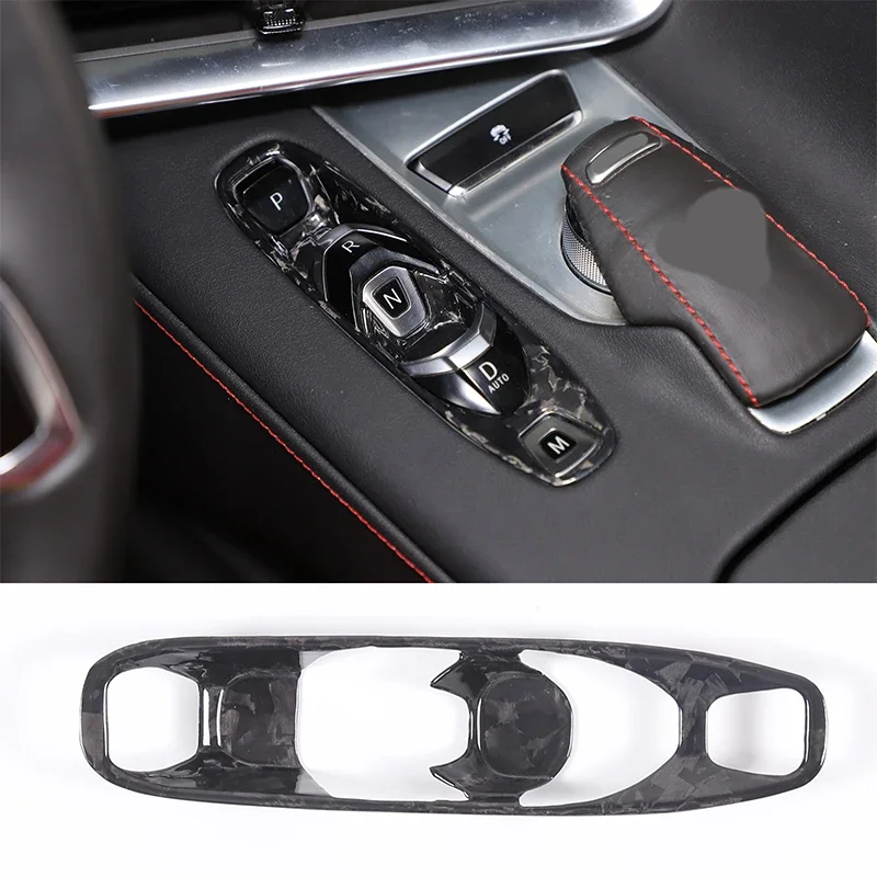 For Chevrolet Corvette C8 2020 2021 2022 2023 Real Hard Carbon Fiber Cover Car Console Gear Shift Button Sticker Accessories