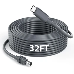 Type-C Power Cable for Starlink Mini 1-10M USB C Input to DC Power Cord outdoor Waterproof 18AWG Barrel Jack