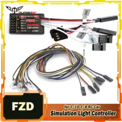 DUMBORC-Contrôleur de lumière de simulation FZD, kit de système 12 LED pour modèle de voiture RC 1/10 1/8, camion à dérive HSP TAMIYA CC01, SCX10 versial