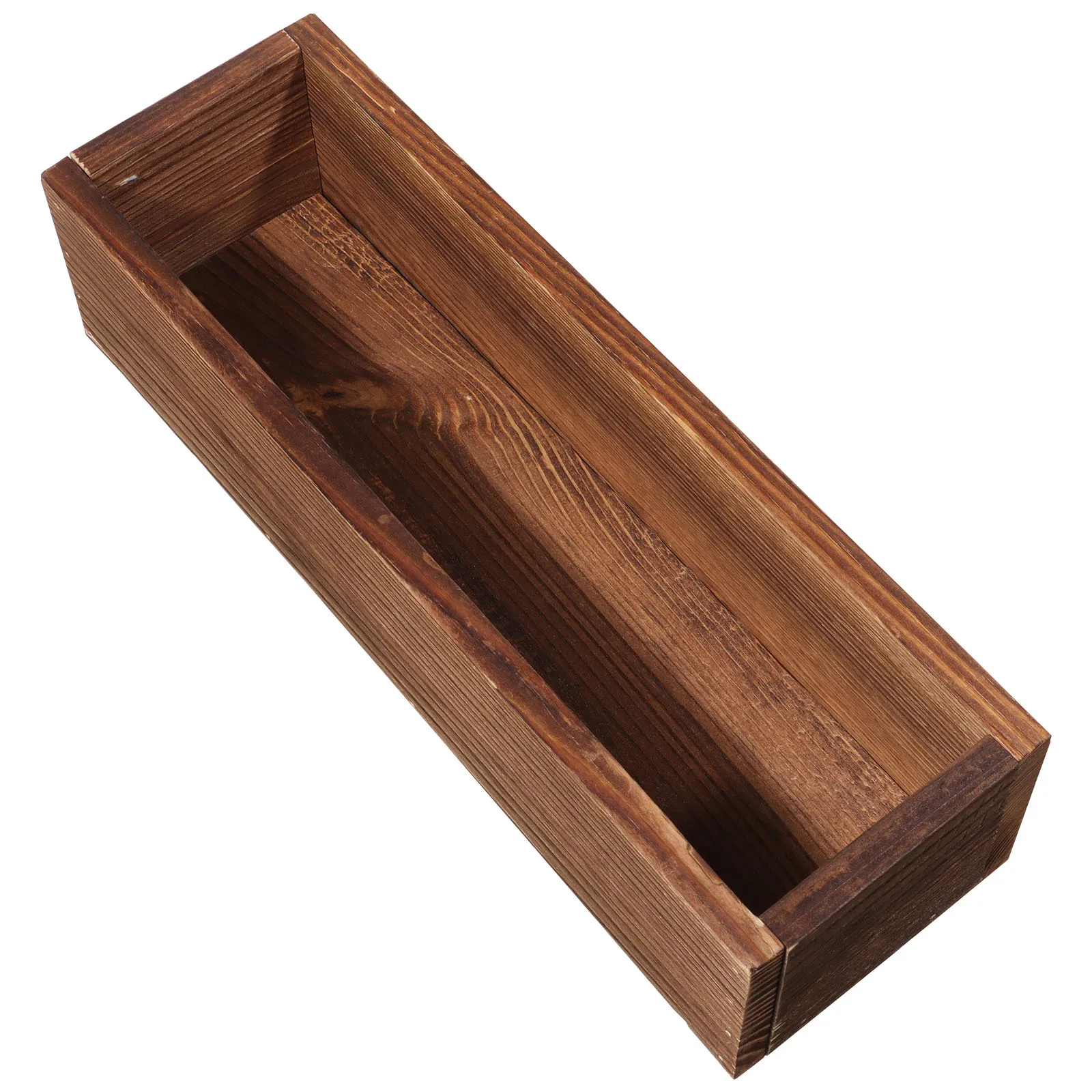 

Wooden Flower Pot 30cm Long 9 5cm Wide Rustic Vintage Planter Balcony Decor Indoor Sturdy Durable Smooth Lines Creative Design