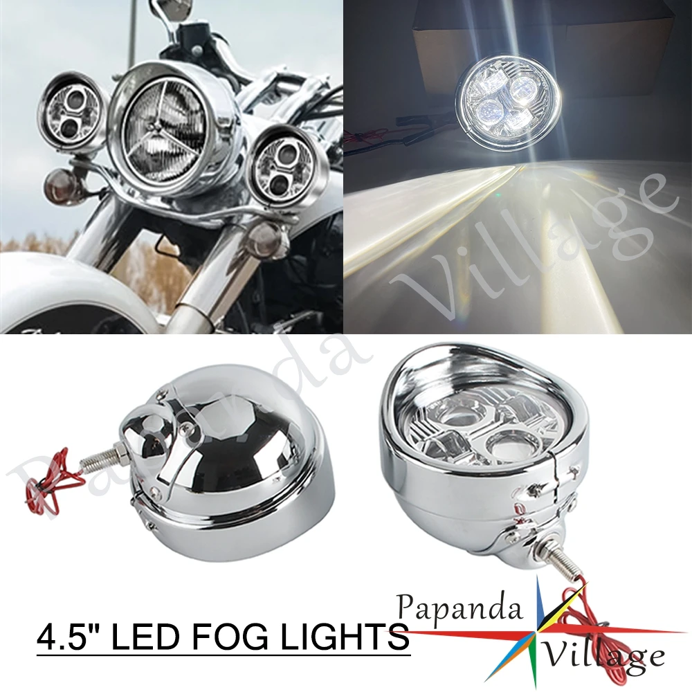 

Waterproof Round 4.5"Auxiliary Passing Lamp For Harley Cruiser Chopper Cafe Racer Bobber Custom Universal Retro Styled Headlight