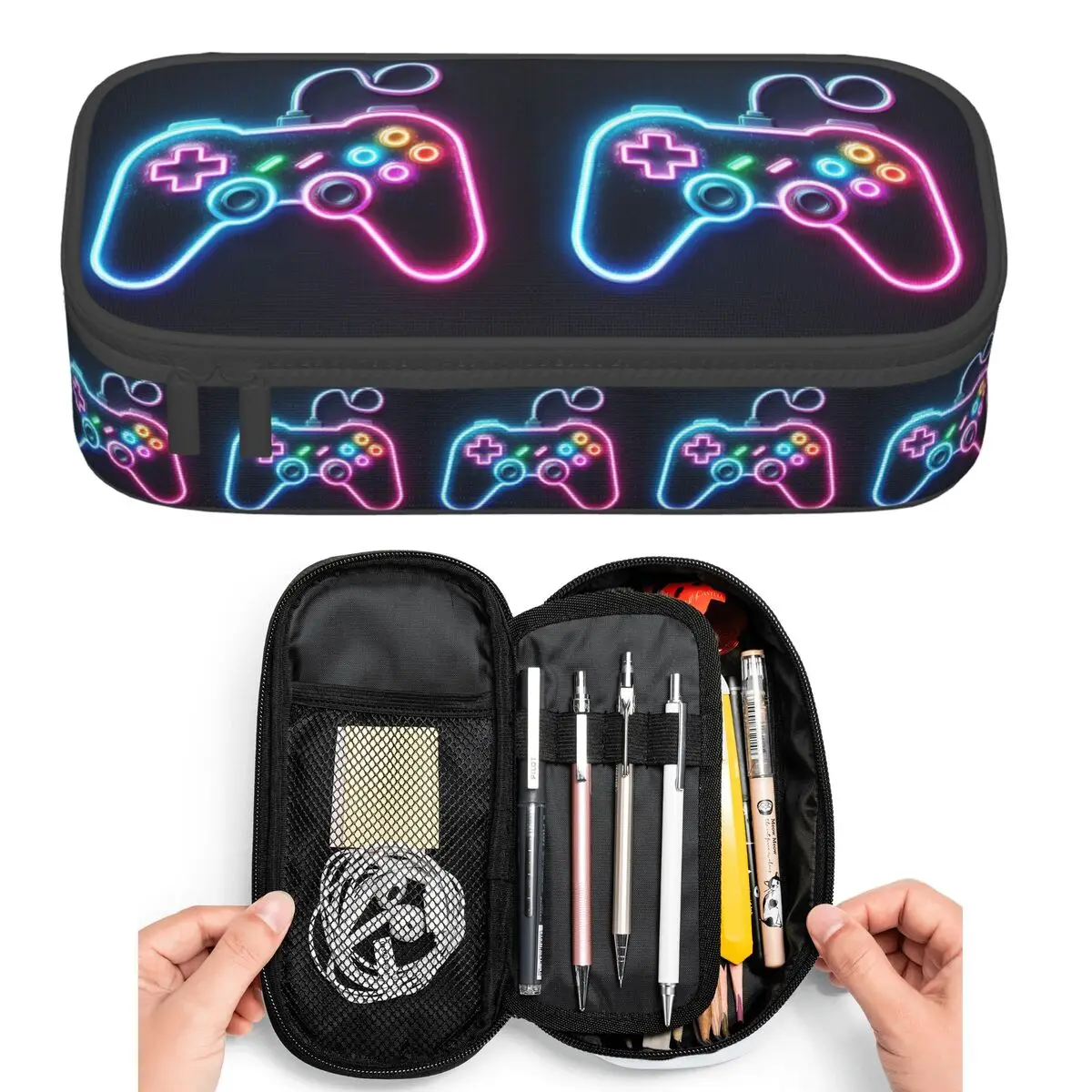 

Color Fluorescent Neon Game Controller Pencil Cases for Students Pen Box Pencil Bag Large Capacity Pencil Pouch Pen Holder