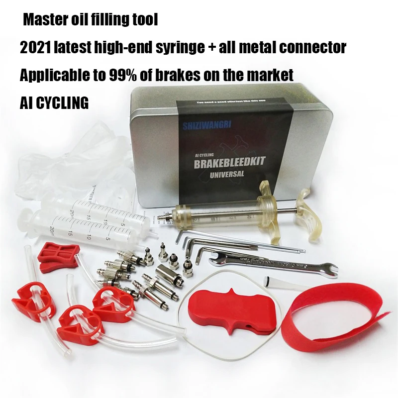 

Bike Bleed Kit Bike Hydraulic Disc Brake Oil Tool Bike Master Edition Oiling Tool Bike Accessories With Funnel1 Set Repair Tool