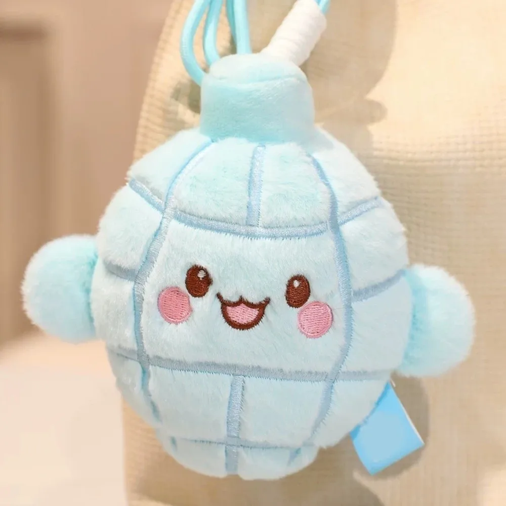 Gifts Colorful Keychain Embroidered Face Furry Bag Charm Soft Cute Key Ring For Bag Decoration