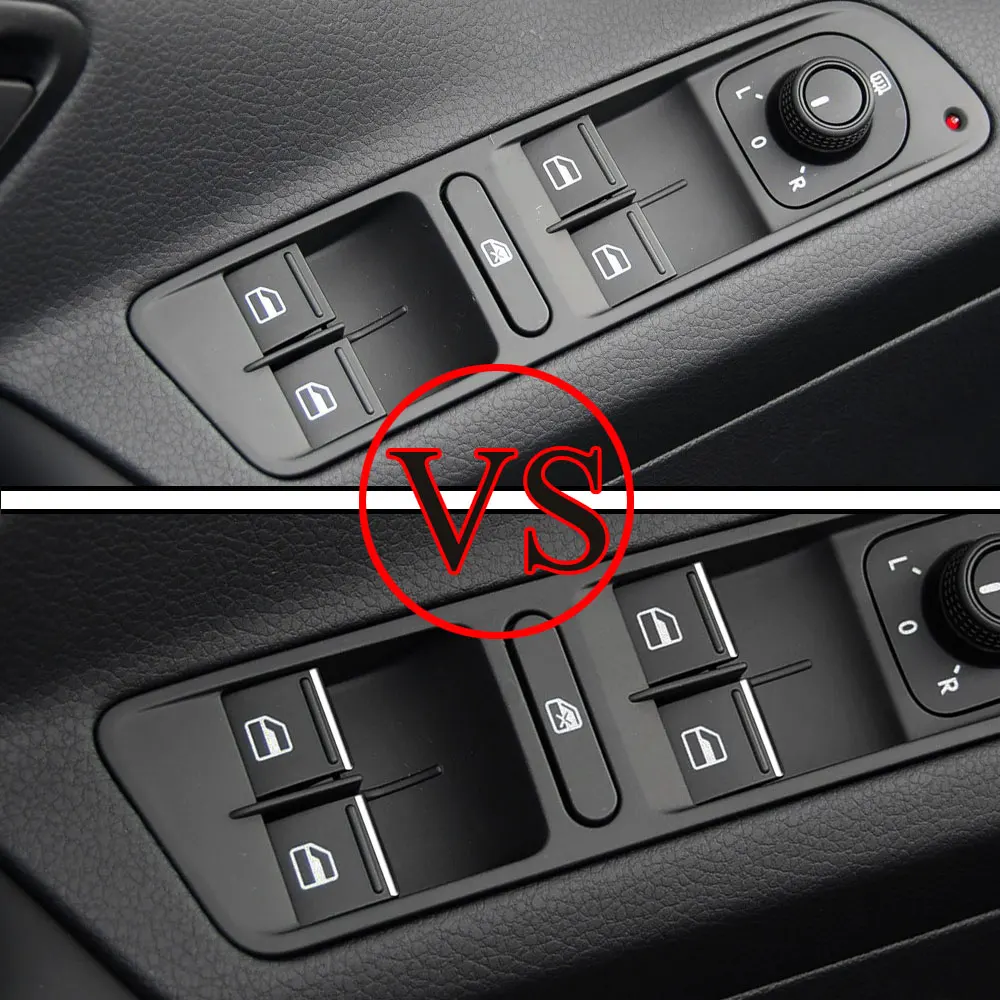 ABS Chrome Car Window Lift Switch Button Sequin Trim Sticker for Volkswagen VW Golf 7 MK7 7.5 2013 - 2019 Accessories