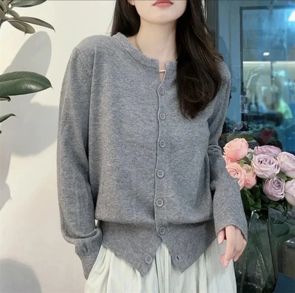 Cashmere Sweater Round Neck Warm Korean Casual Female Sweater Top Cloting New Fashion Women's Thin Fleece Knit Loose