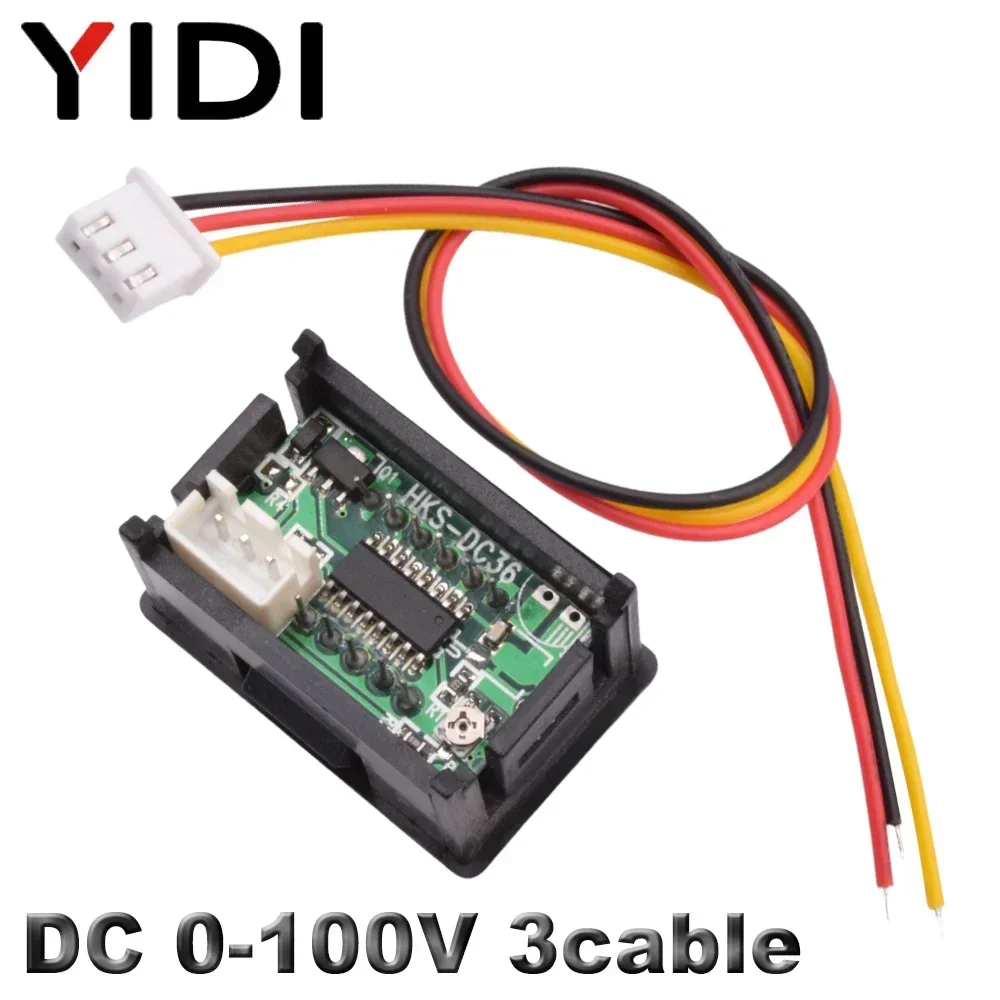 Imagem -05 - Mini Led Digital Display Voltímetro Detector de Tensão do Carro Tester Reading Calibrar 036 Polegadas 2330v dc 0100v Pcs 10 Pcs