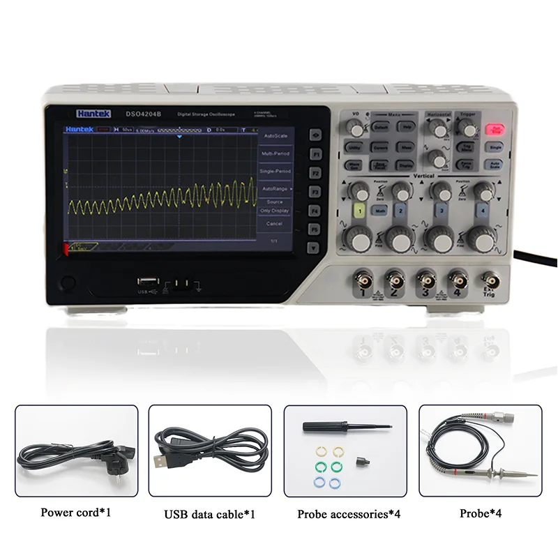 Hantek Dso4204b 200mhz 4 Channel Portable Osciloscopio Digital Storage Teaching Oscilloscope With Dvm Function