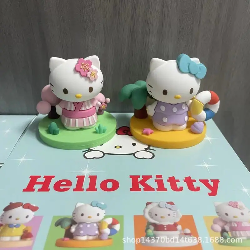 Cartoon Trio Hello Kitty Blind Box Four Seasons Fragrance Hello Cat Decoration Indoor Desktop Car Ornament Prezent dla dzieci