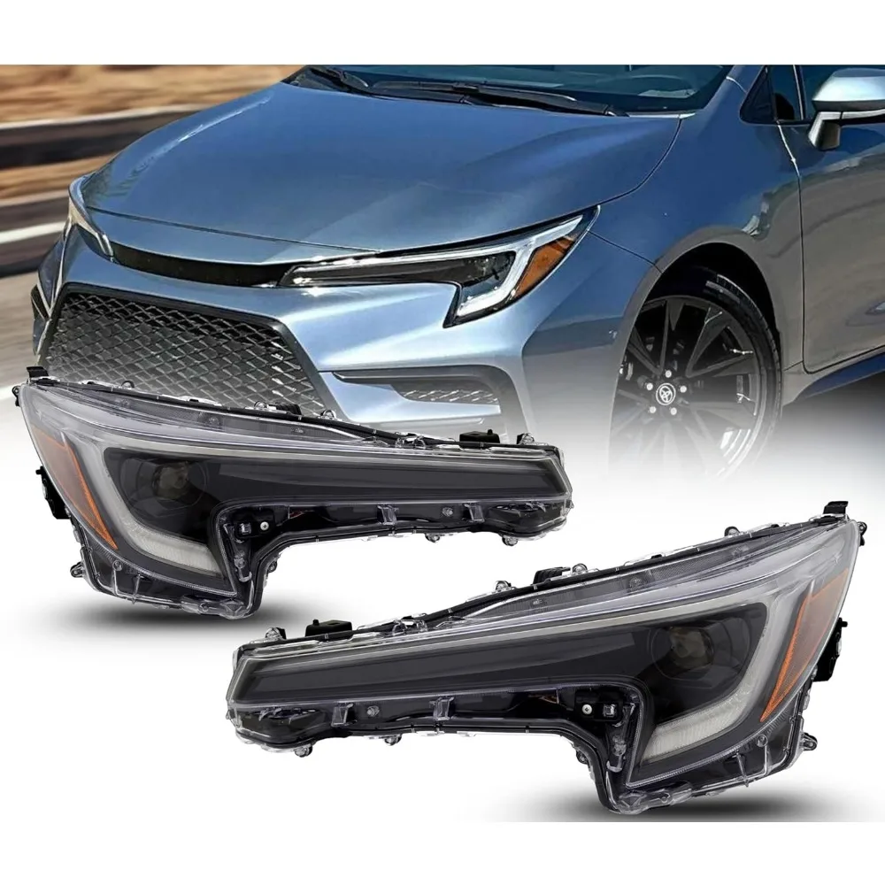 

LED Headlamp Set for 23 24 Corolla Sedan Hybrid 23 25 Hatch SE XSE Japan Built Bulbs Included Left Right
