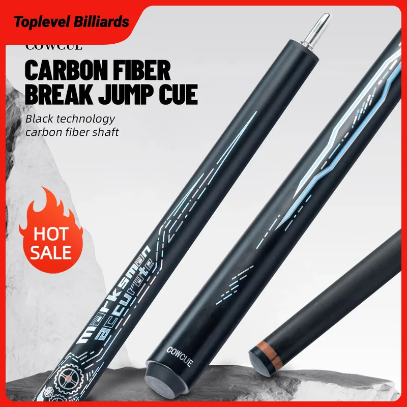 

2 в 1 COW 58 дюймов Carbon Energy Break Punch Kick-off Jump Бильярдный кий 13 мм Break Jump Cue Stick