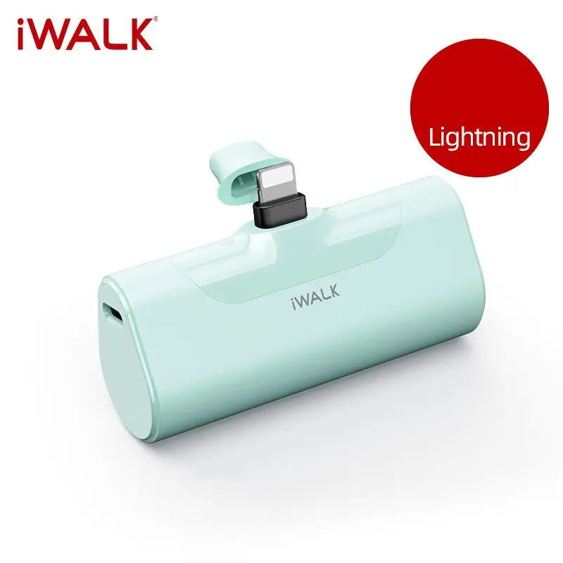 iwalk Capsule Mini comes with a portable emergency power bank with built-in interface, suitable for iPhone Lightning Type-C