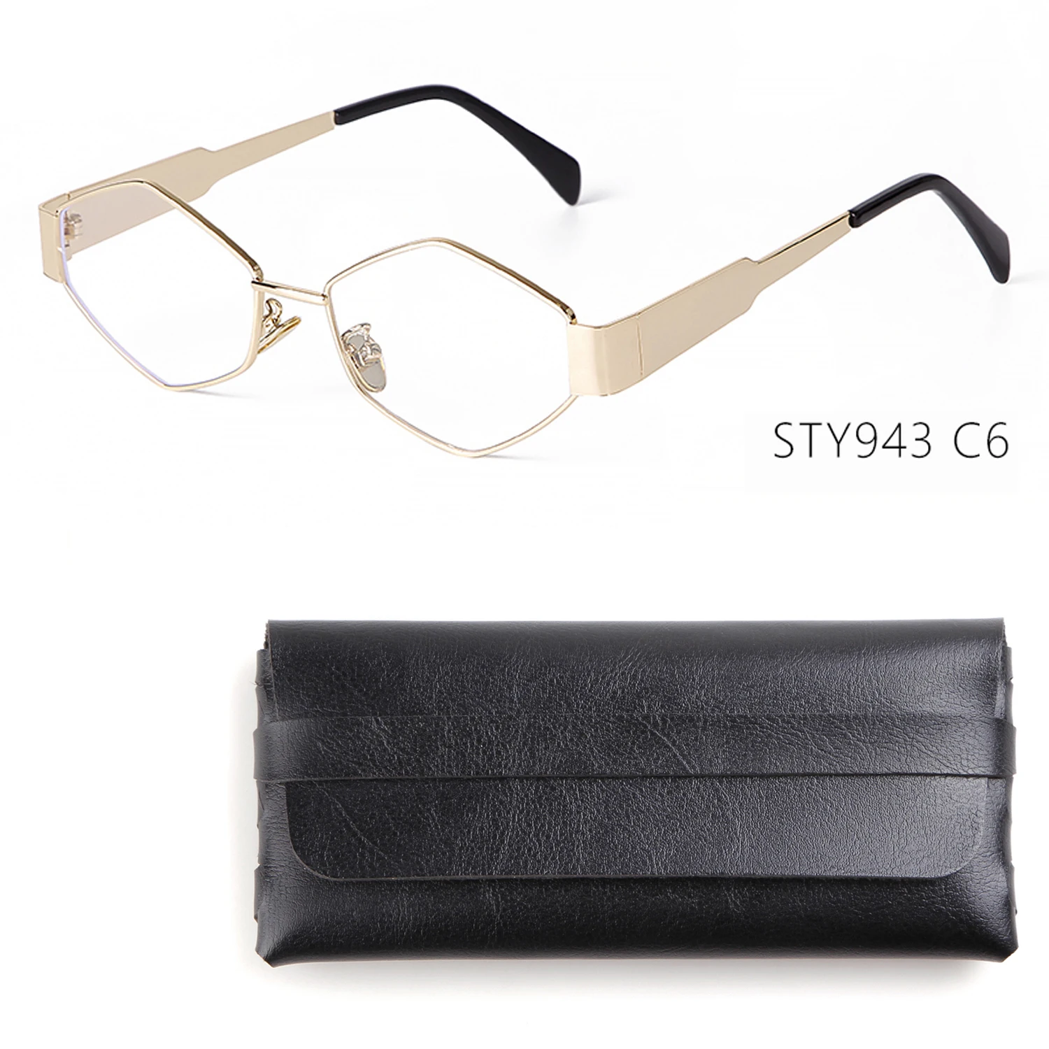 

ZXIAC Hexagonal Metal Frame Sunglasses with Soft PU Leather Case Women Vintage Gold Sun Glasses Bag Brand Designer Eyewear UV400