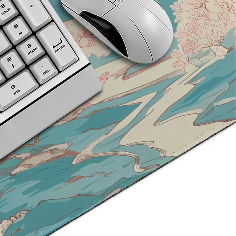 Pastel Sakura Valley Mouse Pad Gaming XL Computer New Home Mousepad XXL Playmat MousePads Non-Slip Natural Rubber Soft Table Mat