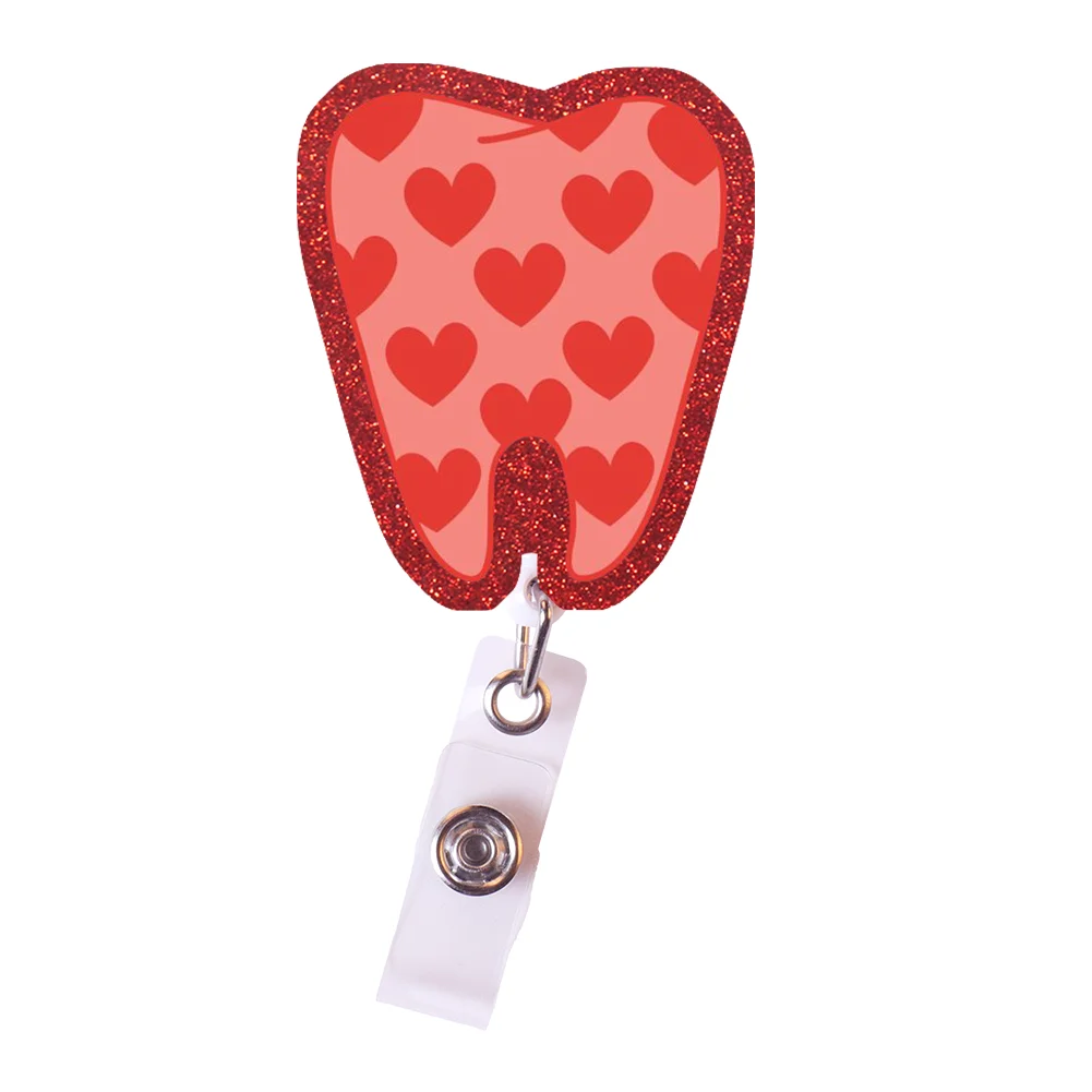 Medical Color Glitter Acrylic Reel Clip Retractable Badge Scroll ID Card for Nurse Doctor Work Certificate Badge Accessories