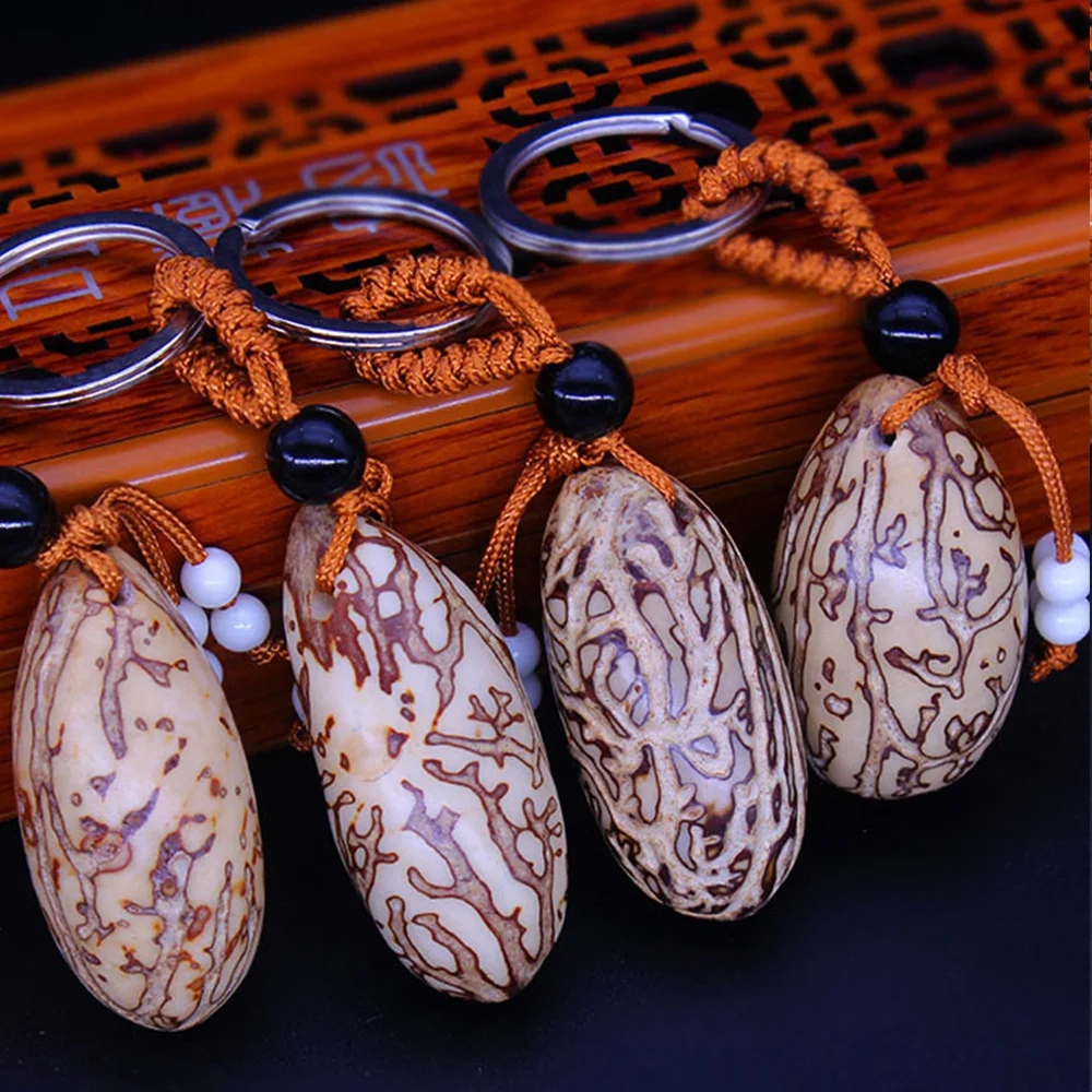 1Pc Natural Thousand Eyes Bodhi Keychain Wallets Handbag Charm Exorcise Evil Spirits Prayer Amulet Fashion Accessories