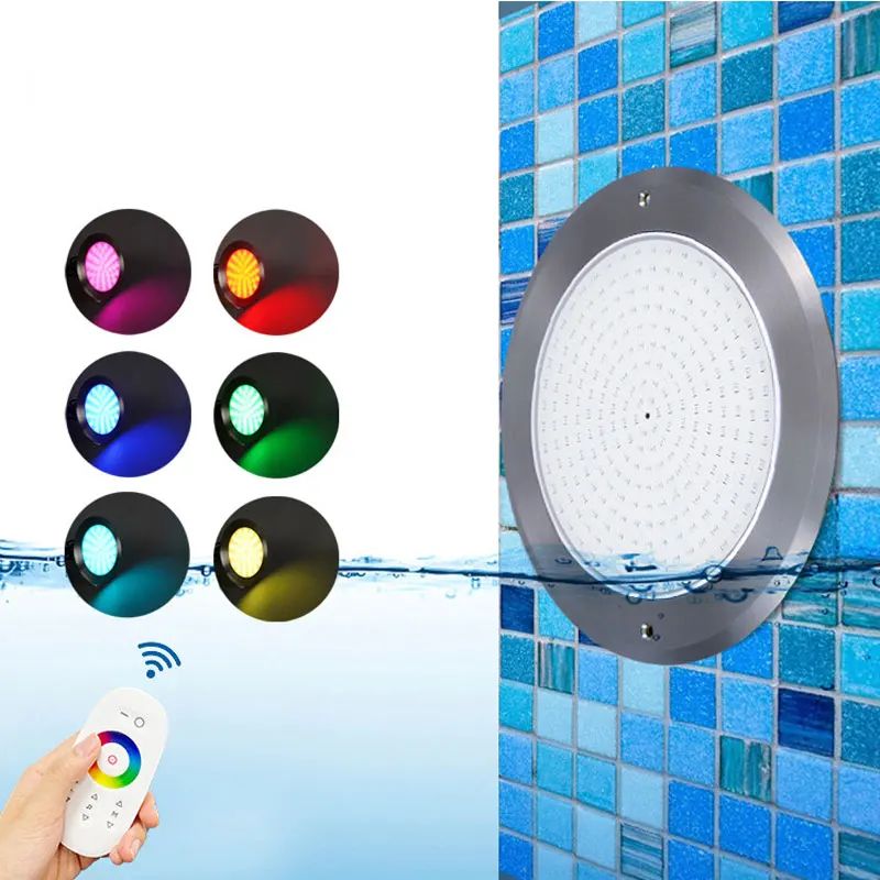 Imagem -05 - Rgb Led Piscina Luz 12v Impermeável Montado na Parede Luz Subaquática Cor Lagoa Piscina Decoração Controle Remoto App Festa 18w