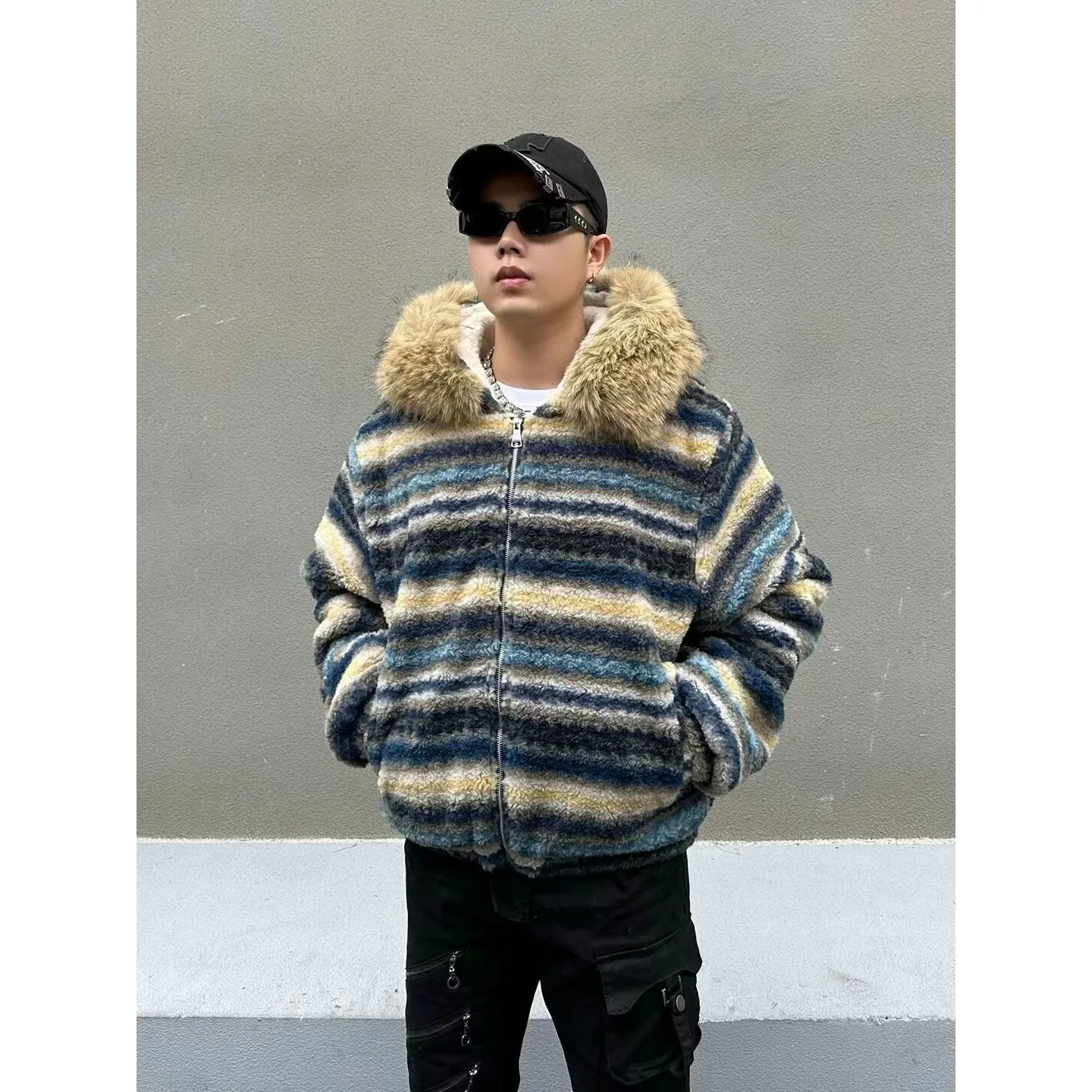 

Autumn Winter Plu Children's Jaet Large Size 250 Pou Retro Fluffy Warm Top for Boys And Girls Cotton Clothes