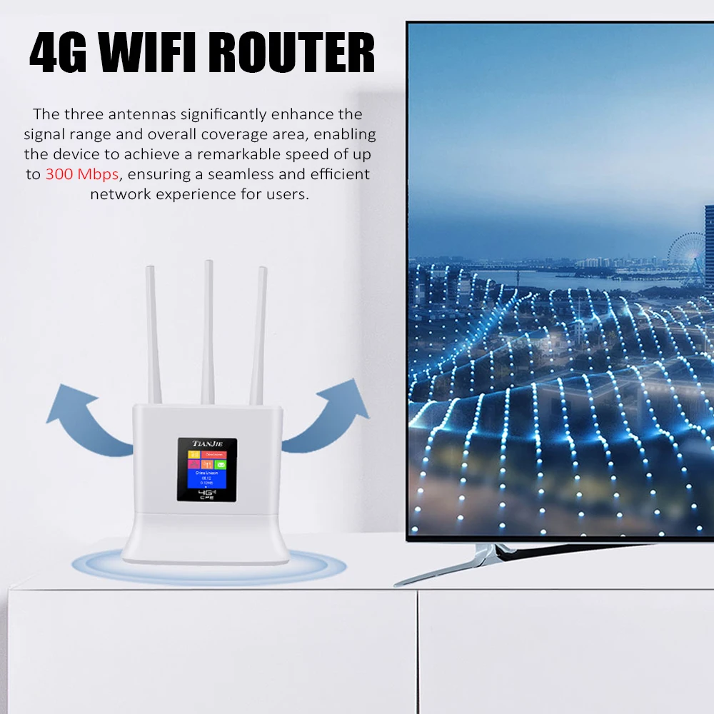 TIANJIE CPE906 4G LTE маршрутизатор с точкой доступа Wi-Fi 3 антенны 150 Мбит/с высокоскоростной Интернет, маршрутизатор SIM-карты для домашнего сетчатого Wi-Fi маршрутизатора