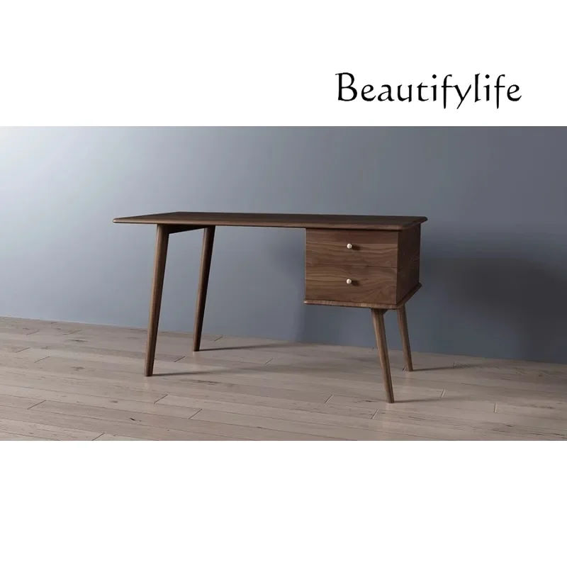 M North American Black Walnut Modern Nordic Desk Storage Drawer Study Writing Workbench
