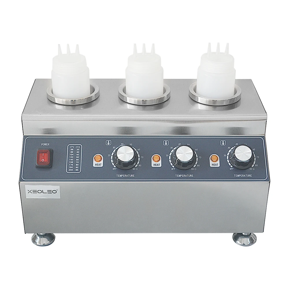 240W Triple Cylinder Chocolate Jam Heater Stainless Steel Milk Bottle Thermos Heating Machine