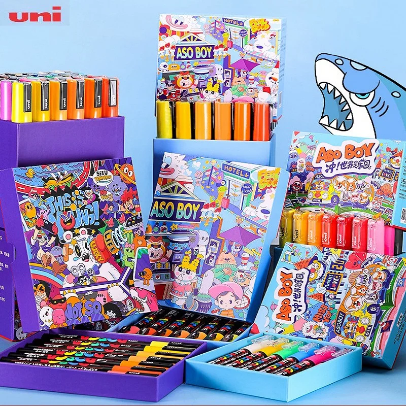 

UNI Posca Mark Pen Граффити серии краска ручка подходящие деревянные доски, ткани, камни, пластмассы, стекло и металлы